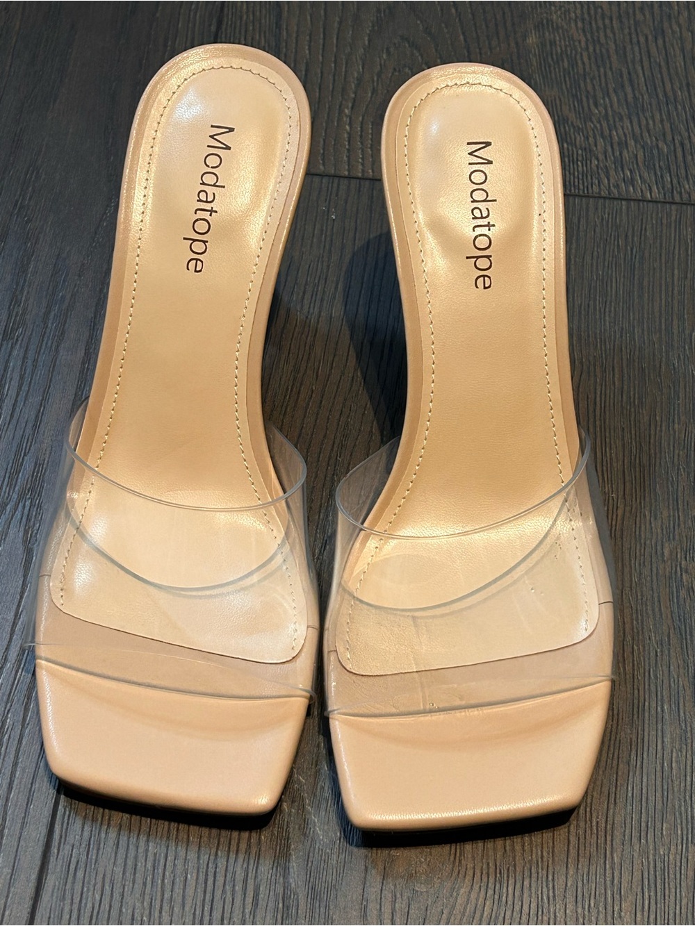 Modatope Women’s Clear Slide Heel Sandals